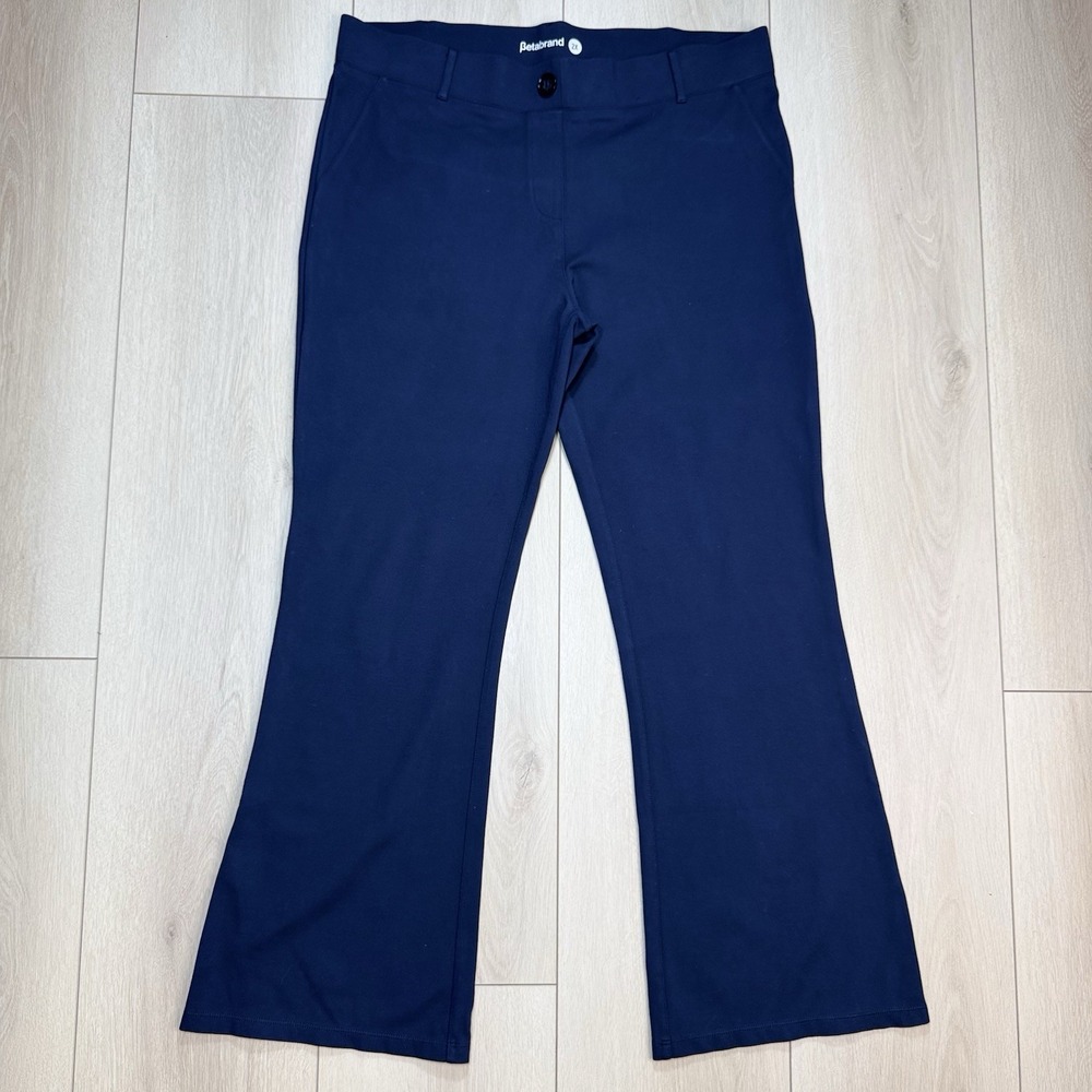Betabrand Womens 2X Navy‎ Bootcut Dress Yoga Pants Stretch Work Career Flare